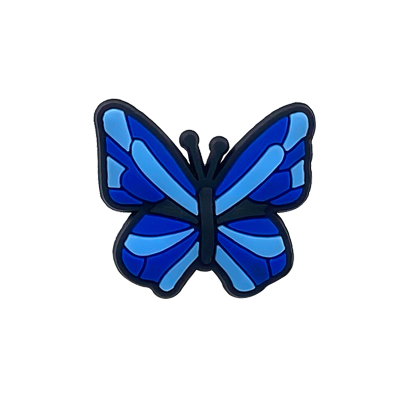 

100pcs + custom butterfly pvc shoe charms shoecharm buckles fashion accessories soft rubber jibitz for croc shoes, White;pink