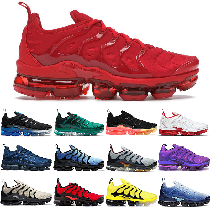 

wholesale tn plus running shoes for men women Triple Black White Cherry Fresh Atlanta Hyper Blue #44 Bred Pure Platinum mens trainers sport sneakers size 36-47, Reverse sunset