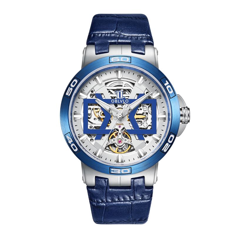 

Wristwatches OBLVLO Mens Automatic Watches Men Luxury Watch Self Wind Mechanical Wristwatch Waterproof Skeleton Sapphire Mirror Male Clock, Mens watches 4
