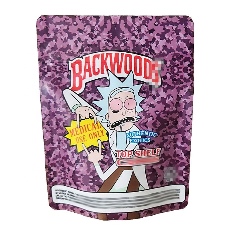 

empty insulated backwoods cookies mylar bag pouch sealable reusable plastic smell proof Berry Edibles Packaging bags with lock rick morty