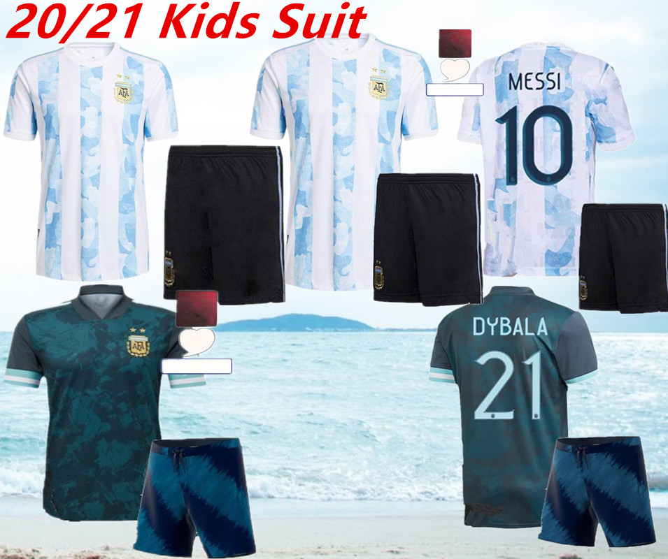 

Argentina soccer Jersey 20 21 Copa home away football shirt MESSI DYBALA AGUERO LO CELSO MARTINEZ TAGLIAFICO Children's suit uniforms 999, Black;yellow