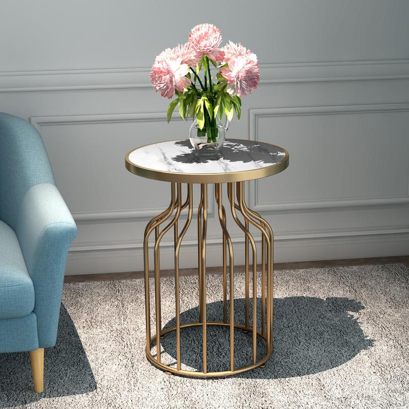 

Nordic marble corner rock board small tea table light luxury side cabinet living room net red bedside