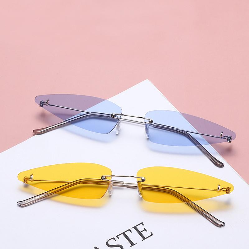 

Sunglasses Fashion Rimless Summer UV400 Eyewear 2021 Est Trendy Women Men Cycling Retro Sun Glasses Shades
