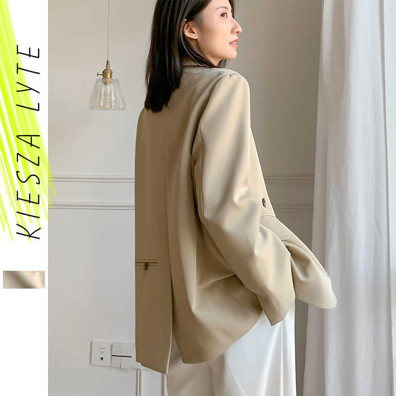 

Spring Blazer Jacket Women Khaki Long Sleeve Office Wear Female Suits Coat Fashion Design Casual Ladies Outwear 210608