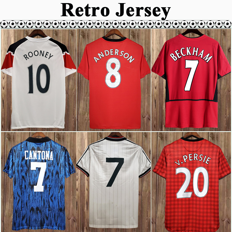 

84 98 RETRO Mens Soccer Jerseys BARTHEZ BECKHAM KEANE GIGGS SHERINGHAM SCHOLES CHICHARITO YOUNG Home Away 3rd Football Shirt, Fg2174 1992 1993 away