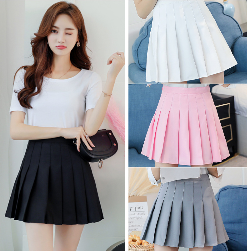 Pleated Short Korean Version A, Vibrant Voice, College Style Black 2021 Tiktok, Waist Waist, Half Skirt, Female.-image-728414711