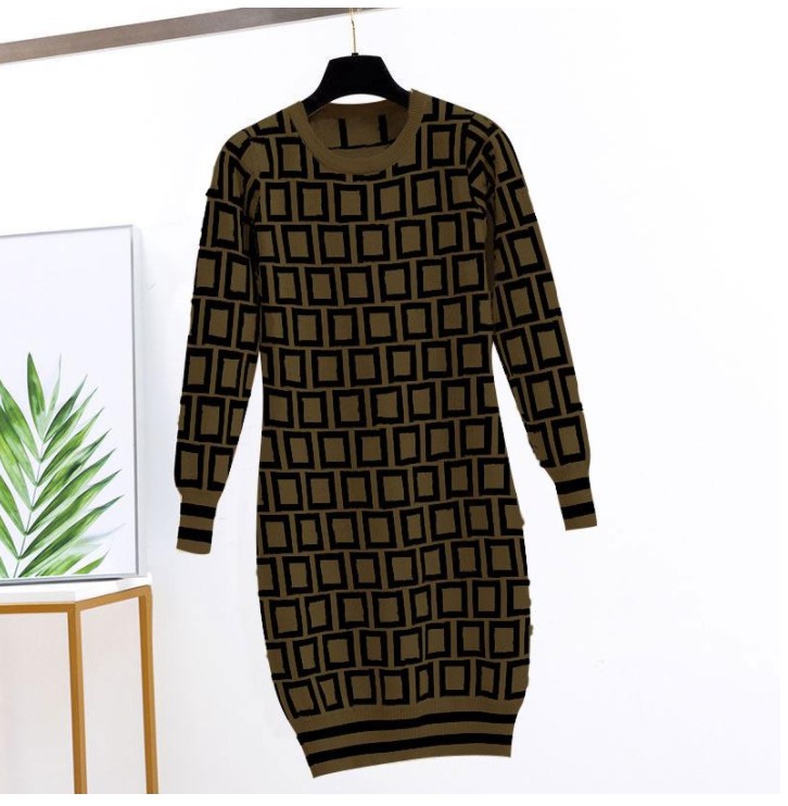

Womens Fashion Dress Casual Letter Printing Textile Fende Dresses Autumn Winter fs letter Fend Long Knitted Shirts Girls Spring Clothes for Party Wholesale, Customize