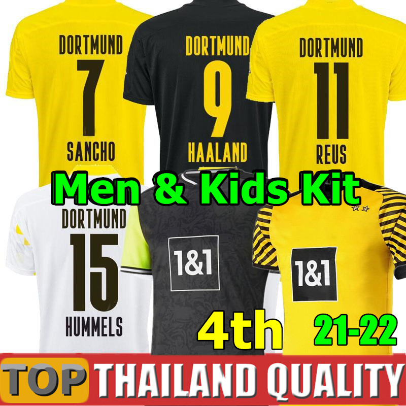 

20 21 22 HAALAND REUS soccer jerseys dortmund 2021 4th football shirt set BELLINGHAM SANCHO 2022 HUMMELS BRANDT DE FOOT men kids kit uniform, 110th - men