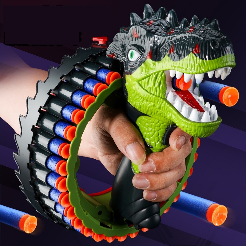 

children's dinosaur bracelet electric continuous soft bullet gun high-capacity shooting toy boy eating chicken fight