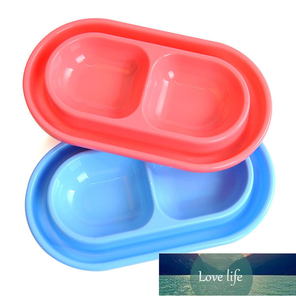 

1Pc Plastic Anti Ant Double Dog Cat Bowl Feeding Drink Food Dish Feeding Bowl For Small Breeds Random color