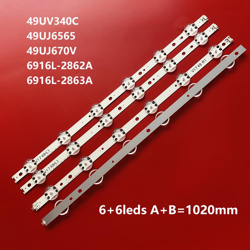 

Strips 32kit LED Backlight Strip For L G 49UV340C 49UJ6565 49UJ6525 49UJ6585