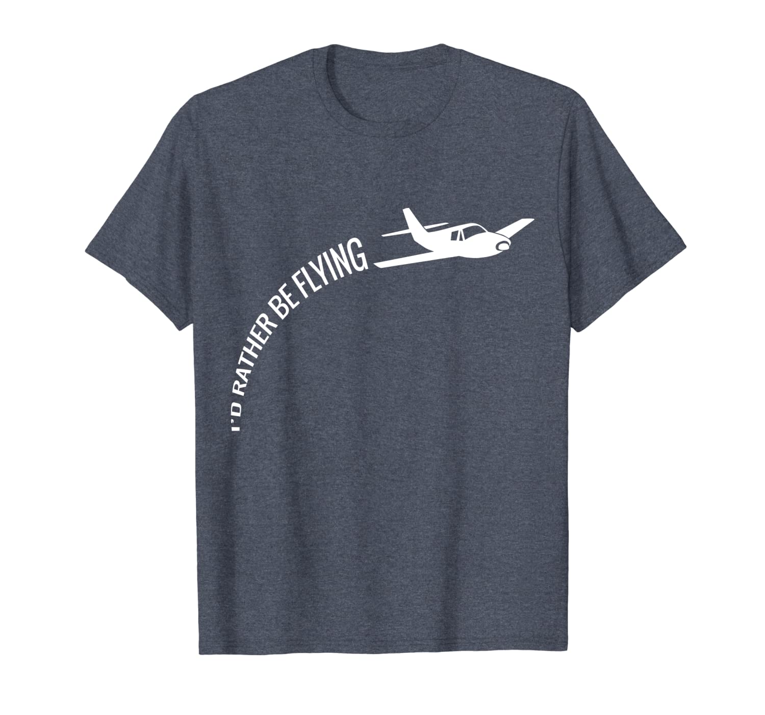 

i'd rather be flying airplane pilot t-shirt, White;black