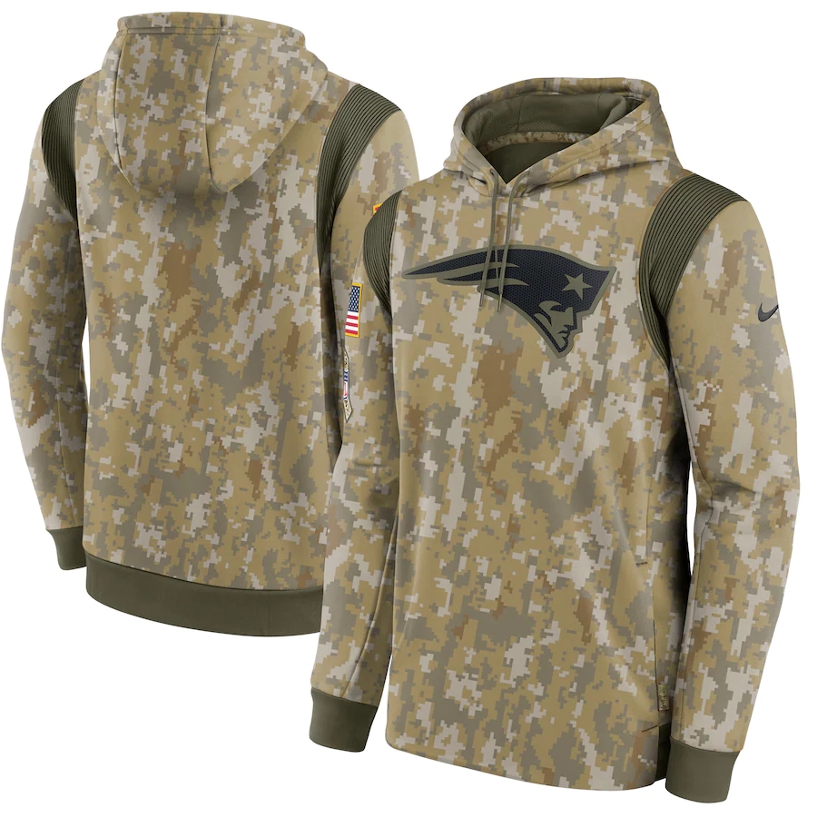

New EnglandPatriotsMEN 2021 Salute To Service Therma Performance Pullover Hoodie - Camo