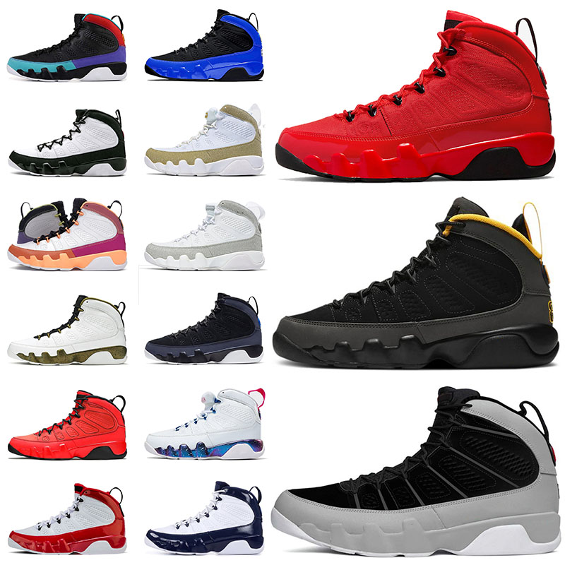 

Top Quality Jumpman 9 9s IX Mens Basketball Shoes Particle Grey Designer Trainers Chile Red Motorboat Jones OG Space Jam Golden OG designer shoes, # particle grey 40-47