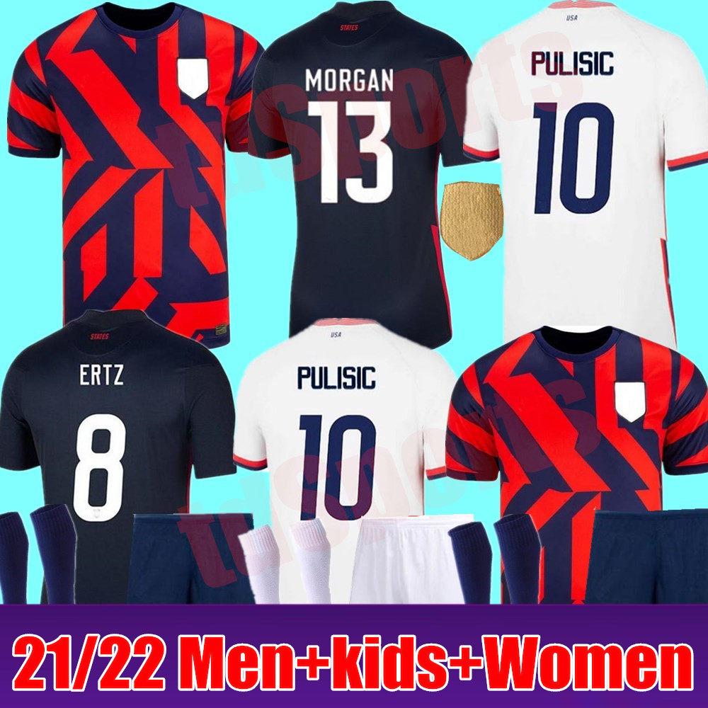 

2021 2022 PULISIC MCKENNIE Soccer Jerseys 21 22 AARONSON MUSAH UsA RAPINOE PRESS MORGAN LLOYD America Football Shirt United States LLETGET MEN + KIDS KIT, Home