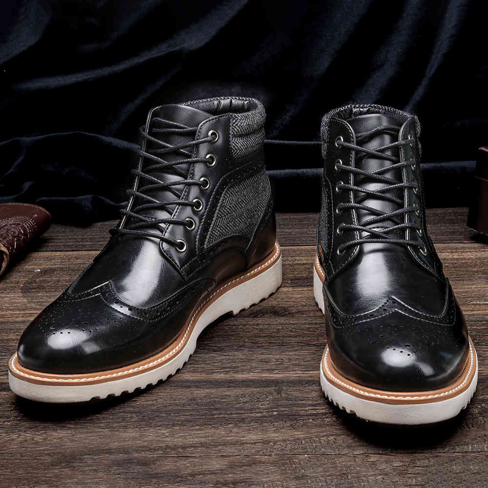 

dress shoes botas de couro masculinas tamanho 8-12, calÃ§ados confortÃ¡veis para homens, bota tornozelo # al612 evnm, Black