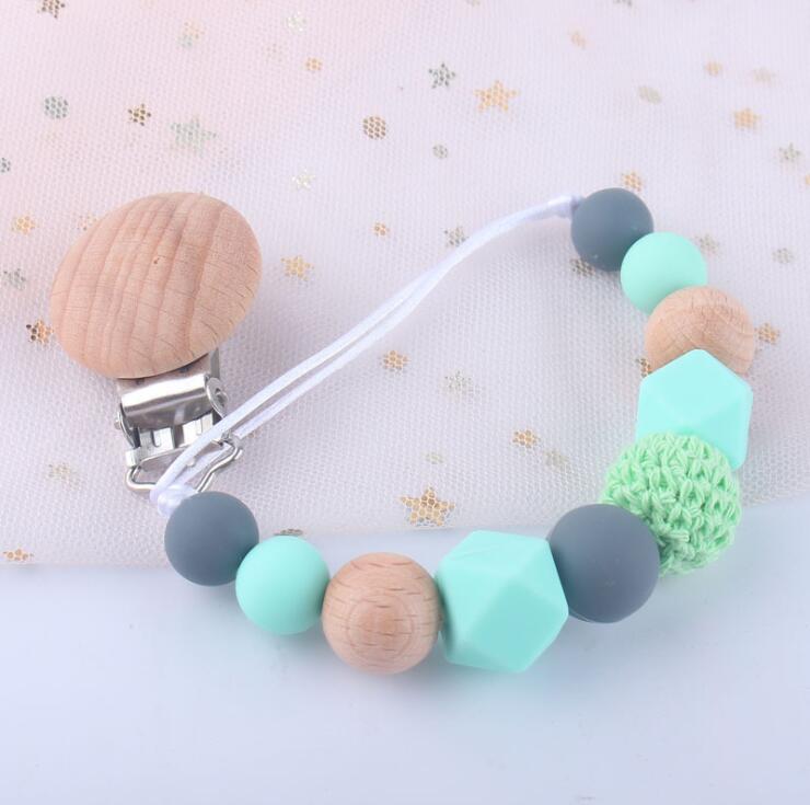 

2021 Baby Pacifier Clip Silicone Teether Pacifier Clips Teething Toy Attache Clip Baby Pacifier Holder Infant Feeding Baby Shower Gift