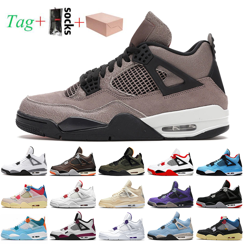 

With Box Taupe Haze 4 4s Jumpman Mens Basketball Shoes Retro Womens Sail Fired Red University Blue Starfish Travis Cactus Jack Trainers Sneakers