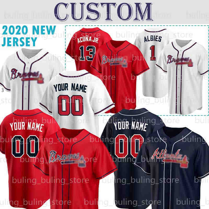 

13 Ronald Acuna Jr Jersey Ozzie Albies Dansby Swanson Braves Freddie Freeman Atlanta Chipper Jones Mike Soroka Marcell Ozuna Austin Riley Deion Sanders Adam Duvall, Custom women 2021 new cool base(yongshi)