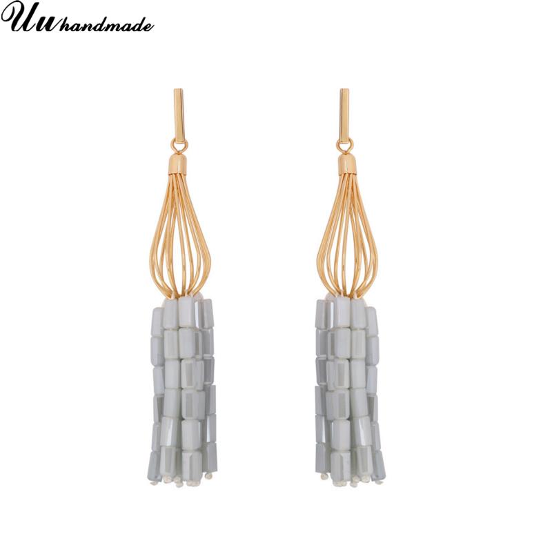 

Dangle & Chandelier Fashion Crystal Glass Long Tassel Earrings 2021 For Women Earings Boho Pendientes Earring Jewelry Orecchini Oorbellen Br, Silver