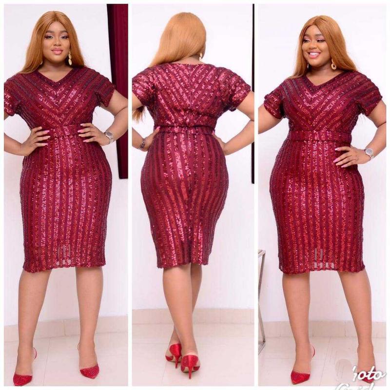 

Ethnic Clothing African Dresses For Women 2021 Arrival Sexy Elegant Sequins V-neck Short Sleeves Pencil Tight Skirt Party Fashion