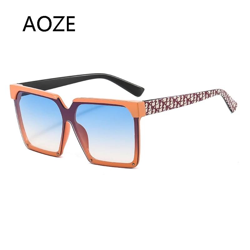

Sunglasses AOZE 2021 Trendy Square Ladies Gradient Eye Protection, White;black