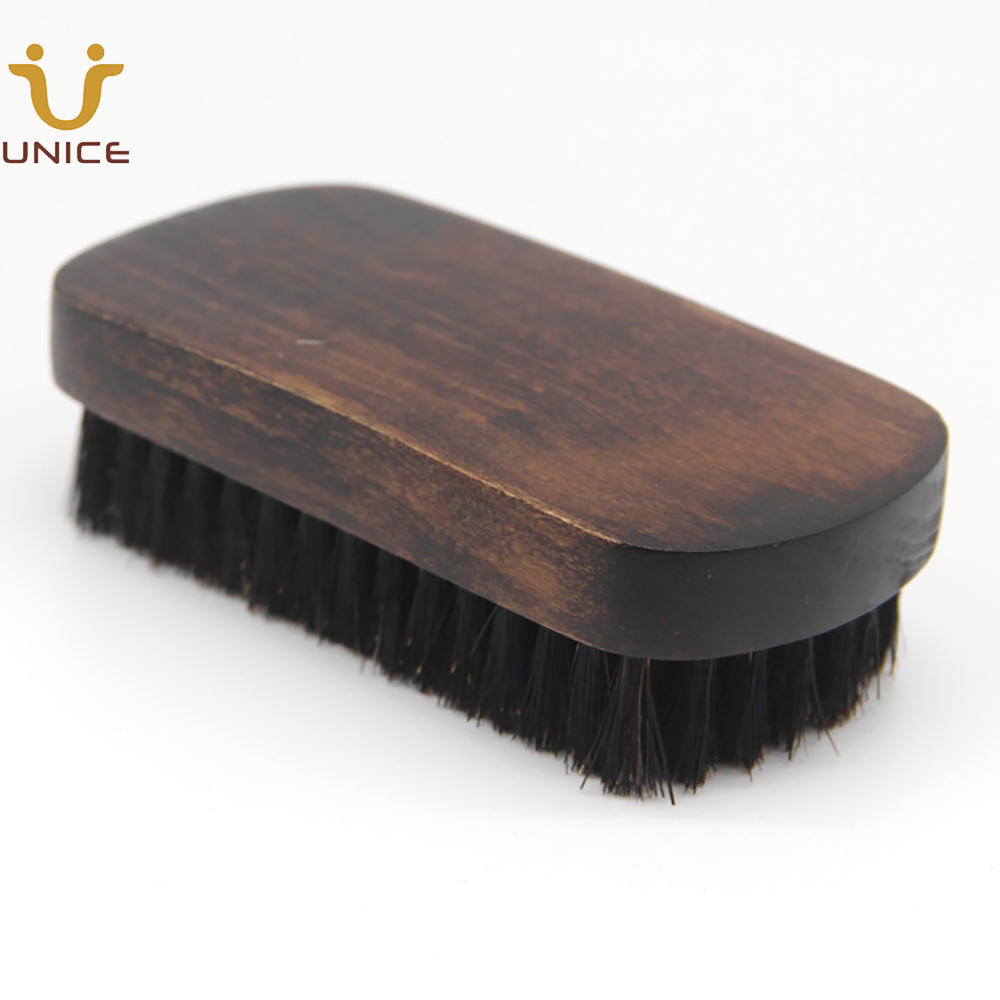 

New Arrival MOQ 100 OEM Custom LOGO Retro Beard Brush Premium Rectangle Wooden Facial Hair Brushes with Natural Boar Bristle Amazon Supply for Men