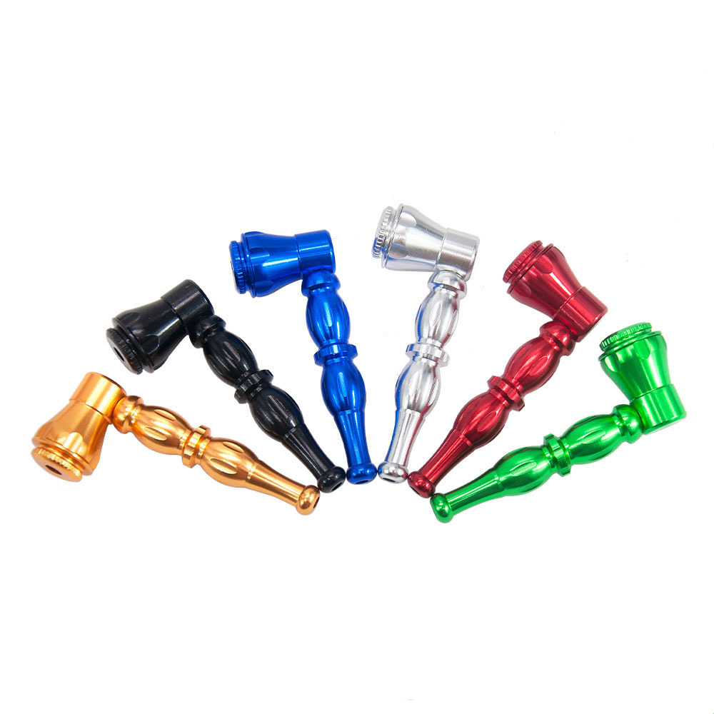 

Portable Shaped Metal Tobacco Pipe Filter Grinder Smoking Accessories Mini Cigarette Stainless Steel Pipes Smoke Dab Rig Stocks Spoon Hand