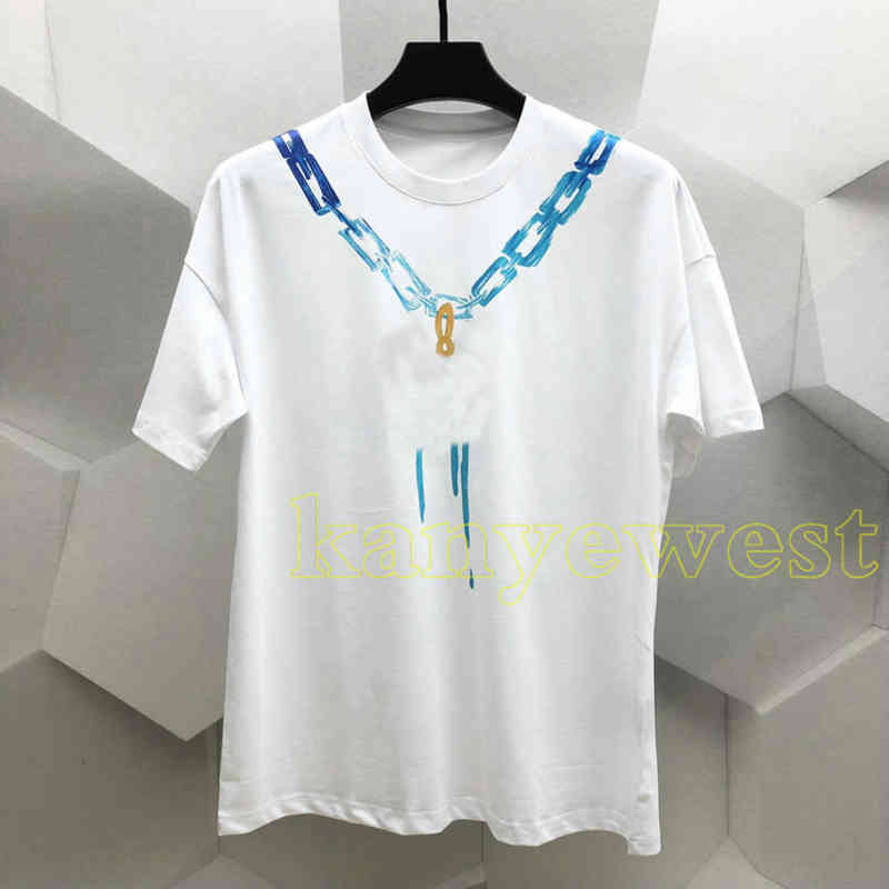 

21ss paris summer mens designer tshirts womens graffiti letter print t shirts luxury t shirt casual cotton tshirt tee tops 2 color, White