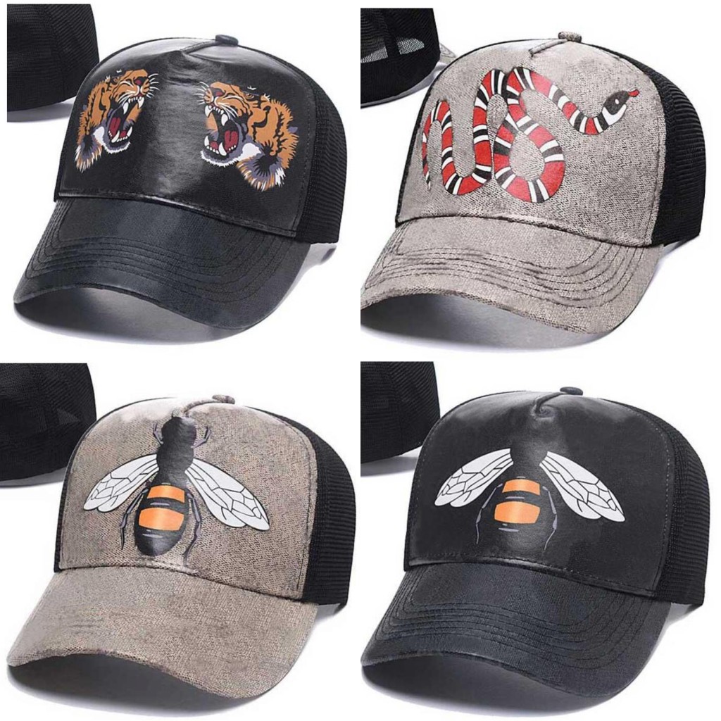 

2021 Designer Mens Baseball Caps woman Brands Tiger Head Hats bee snapback Embroidered bone Men Women casquette Sun Hat gorras Sports mesh trucker Cap wholesale, Style 1
