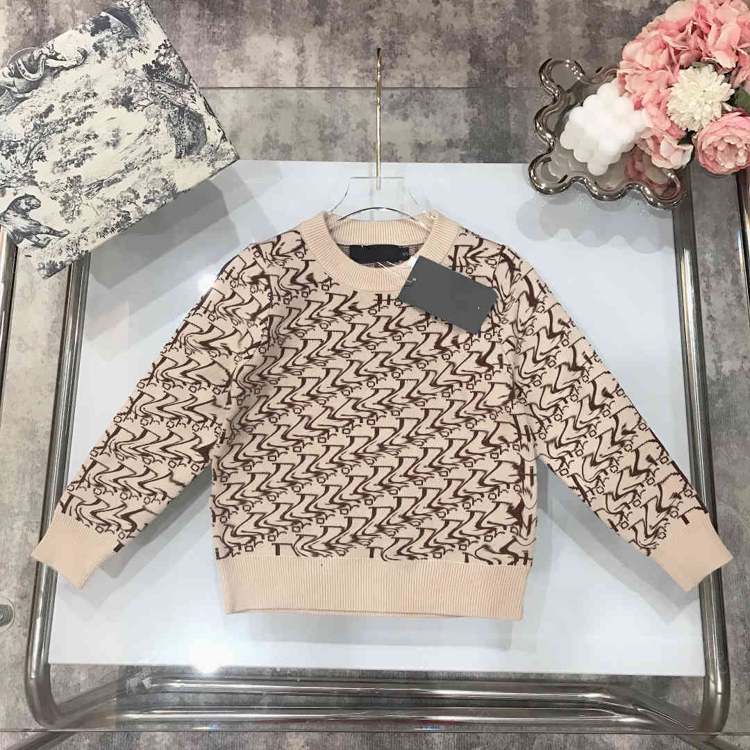 

Autumn baby clothing designer wool hoodie sweater knit sweaters coat kids Italian brand CD round neck pullover logo letter jacquard hoodies children clothing, 13