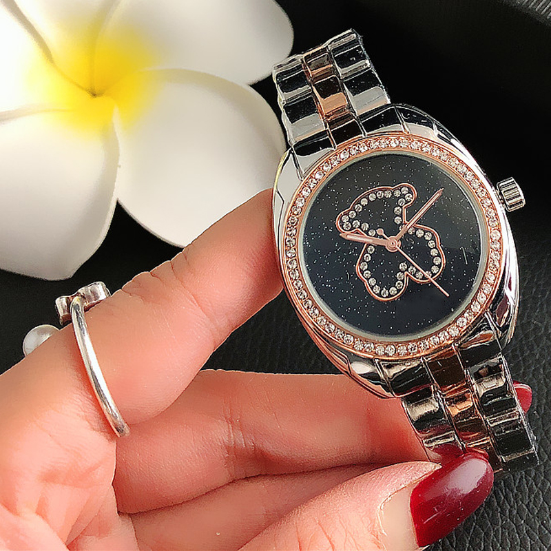 Brand new elegant and noble temperament extraordinary luxury bear watch waterproof 10m Spanish style zircon watch-image-742014535