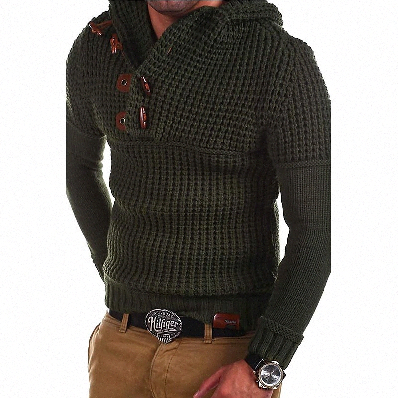 Men's Pullover Solid Colored Long Sleeve Slim Sweater Cardigans V Neck Winter White Army Green Light gray L5oi#