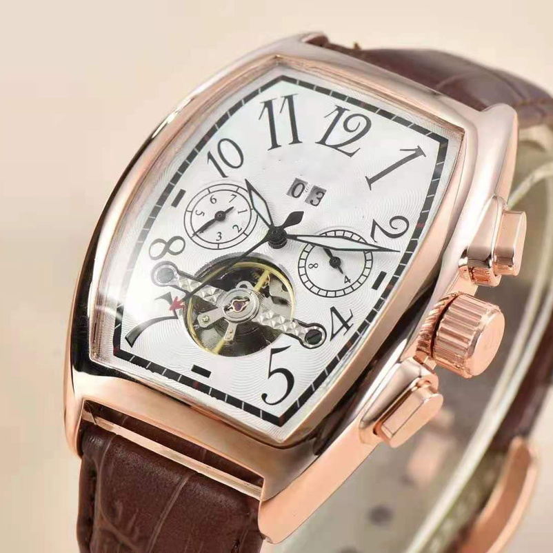 

2-Men Watches business Brand Automatic movement Tourbillon day date Dive Mens Mechanical Watch Fashion Sports Wristwatches montres, No watch