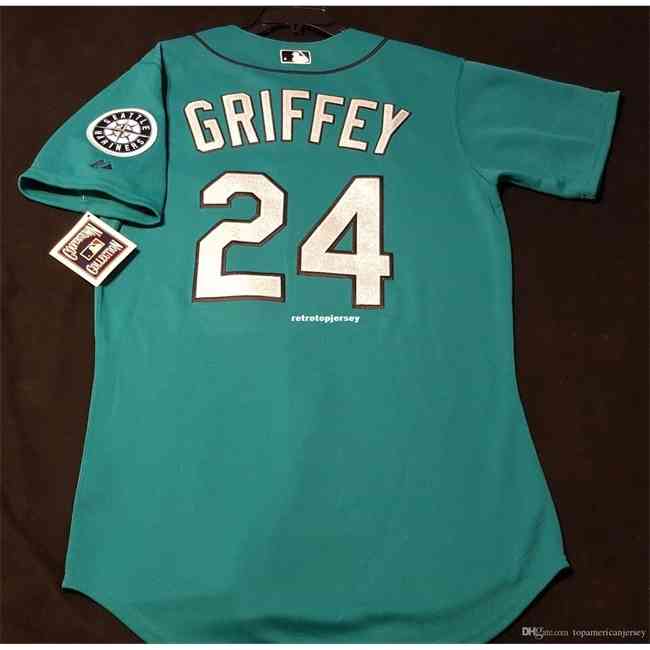 

Throwback Cheap Majestic #24 Ken Griffey Jr Cool Base Jersey Mens Stitched Wholesale Big and Tall Size Xs-6xl Baseball Jerseys, Green