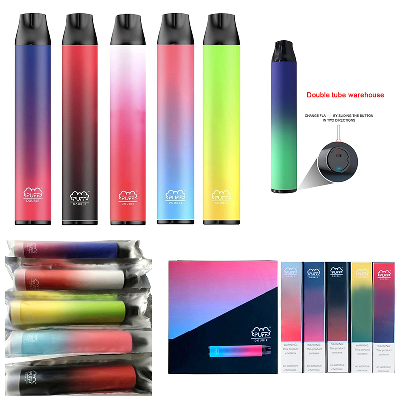 

Puff Double 2 in 1 Disposable Vape Pen Kits 2000 Puffs cigarettes 900mAh Battery 6ML Vapor Pod Device eCigs Puffbars Vapes