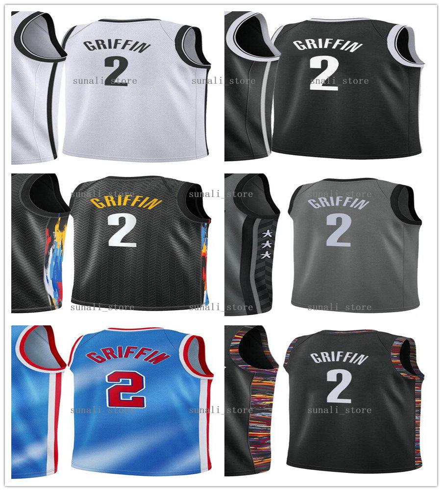 

Man Blake 2 Griffin Jerseys 2021 New City Black White Blue Color Edition Blake Griffin Basketball College Shirt Best Quality, Black;red