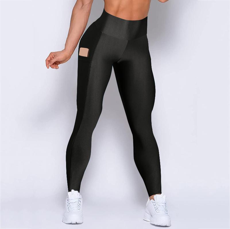 

Yoga Outfit Womens Fitness BuLift Leggings High Waist Slimming Booty With Pockets Tummy Control Stretchy Ribbed Workout Sport Pants