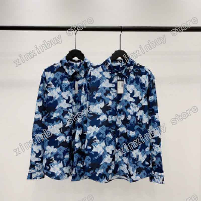 

21ss men printed t shirts designer camouflage letters blue printing clothes short sleeve mens shirt tag white black