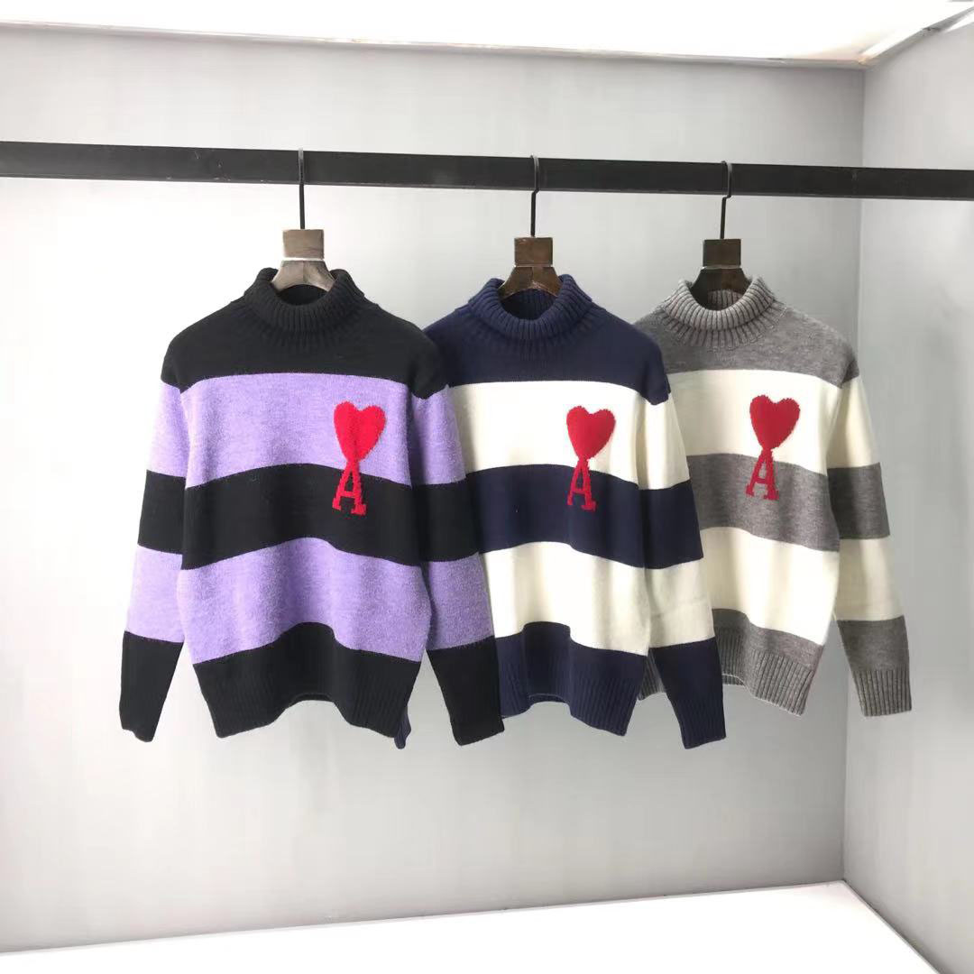 

New AOP jacquard letter knitted sweater in autumn / winter 2021acquard knitting machine e Custom jnlarged detail crew neck cotton cx2xz22, Blue