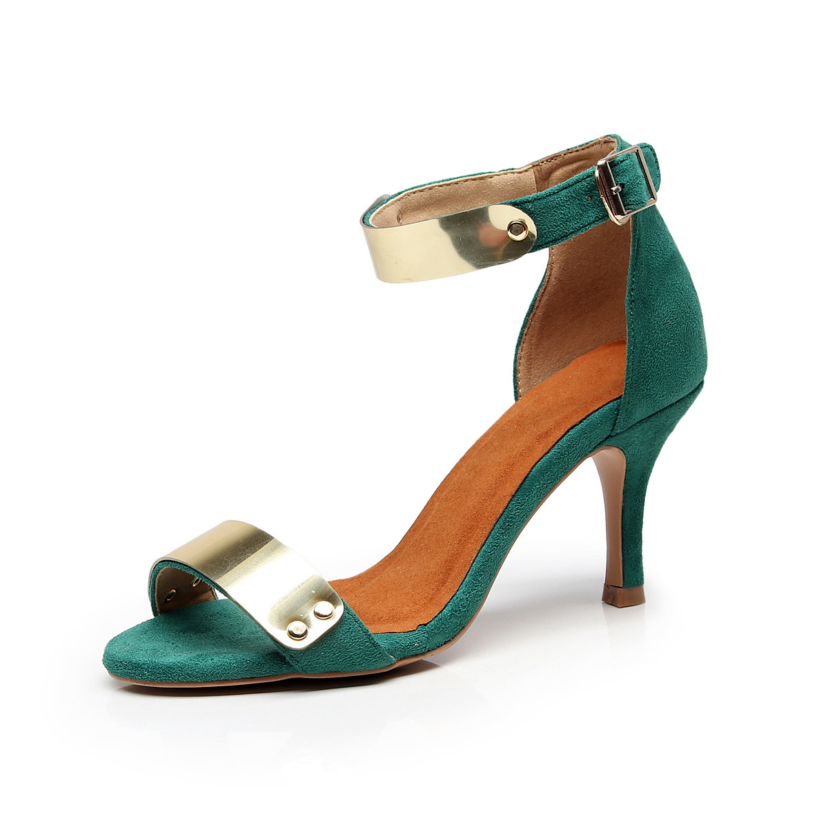 

shoe Female Adult Dancing Dance Shoes Green High Heels Sandals, Rainbow 7-5
