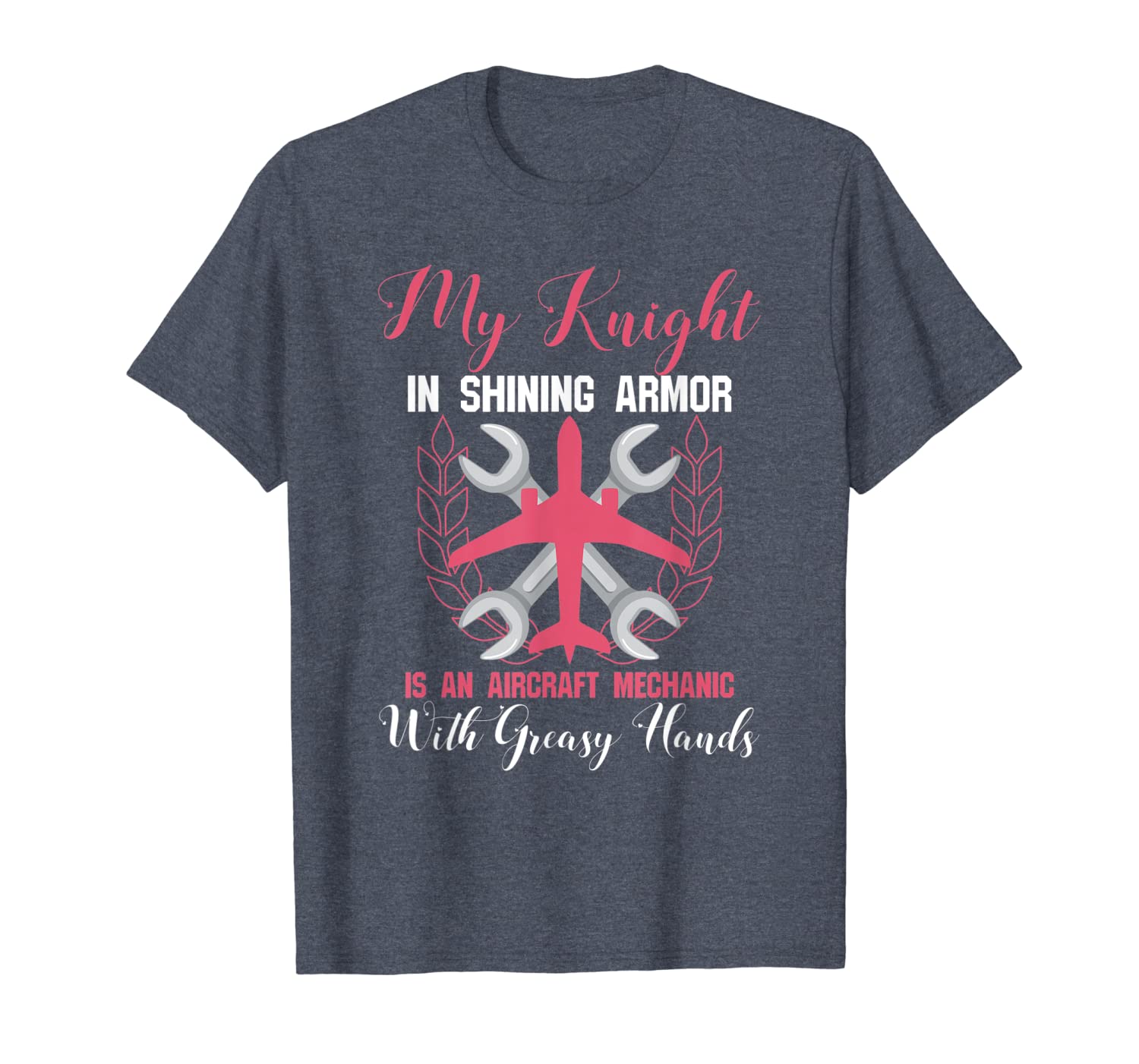 

aircraft mechanic t shirt wife girlfriend -knight in shining, White;black