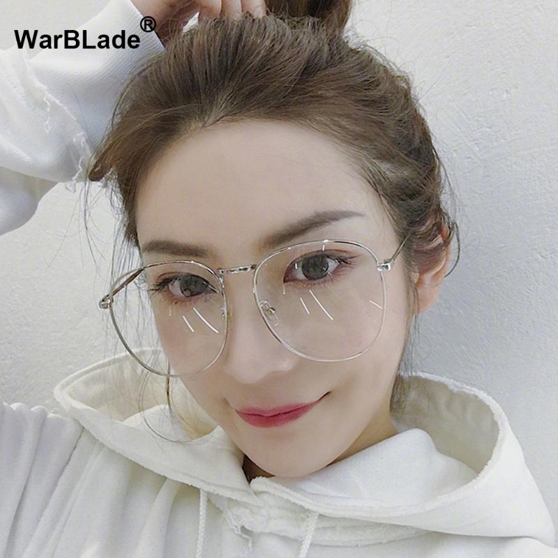 

Fashion Gold Metal Glasses Frame Women Elegant Round Clear Lens Original Brand Computer 2021 Oculos WarBLade Sunglasses Frames