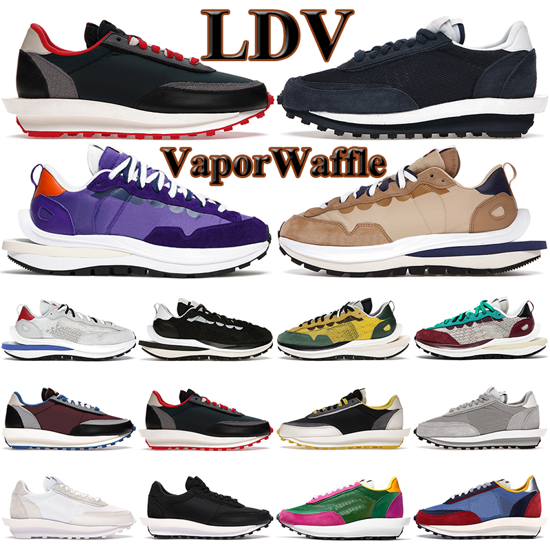 

discount ldv waffle vaporwaffle mens running shoes pegasus Fragment LDWaffle Dark Iris Sesame Noir Sail Platinum outdoor trainers sneakers walking jogging, Undercover dark green