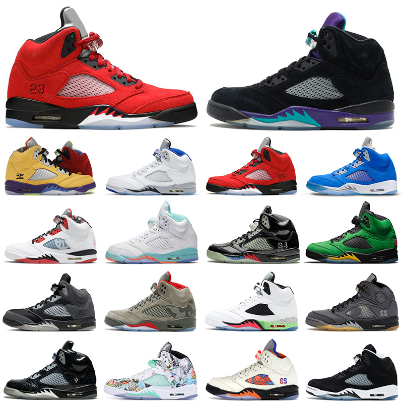 

Raging Bull 5s Men Basketball Shoes Jumpman Retro Air Jordan 5 What The Stealth Quai 54 Bluebird Women Mens Trainers Sports Sneakers, 5s alternate bel