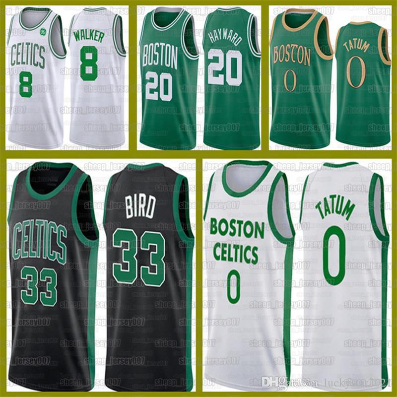 

New Jayson 0 Tatum Boston Celtics Kemba 8 Walker Larry 33 Bird Marcus 36 Smart Jersey Jaylen Brown Gordon Hayward Basketball, Black;red