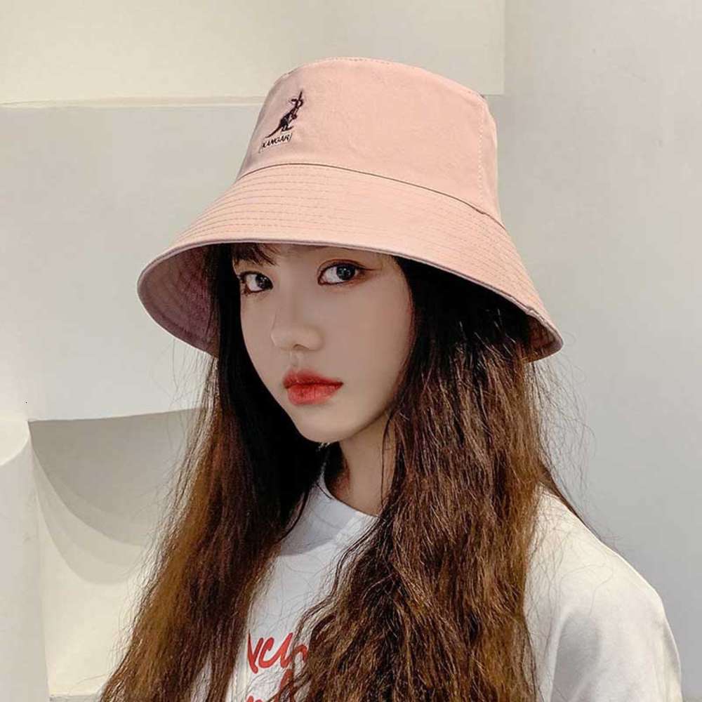 

hats Fisherman's Women's double-sided embroidered letter art sun shading spring and summer solid color basin, Blue;gray