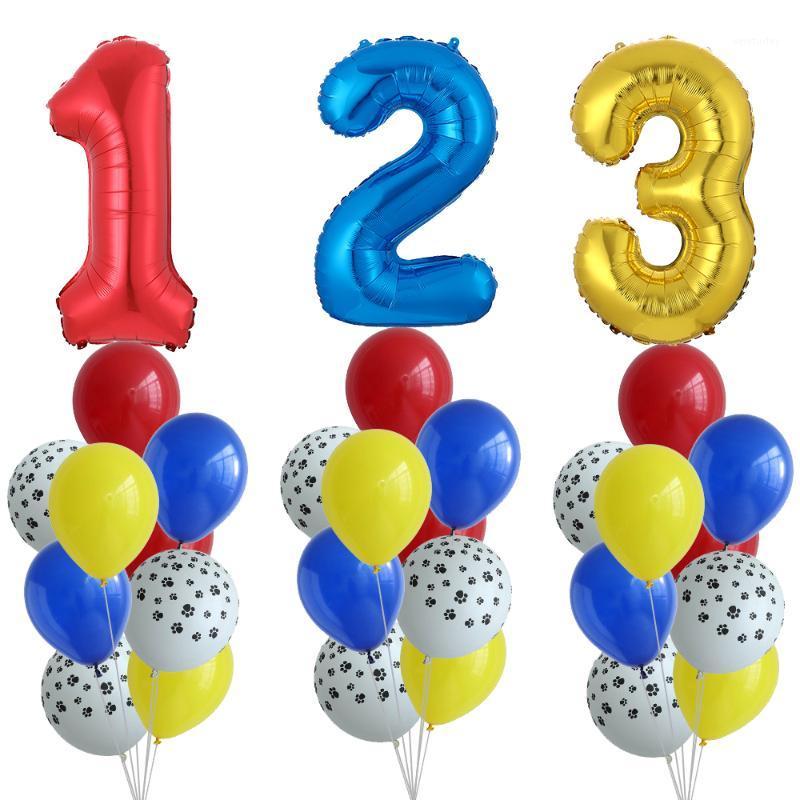 

Party Decoration 10pcs/lot Paws Dog Latex Balloons Number Kids Birthday Gift Baby Shower Toys Helium Globos