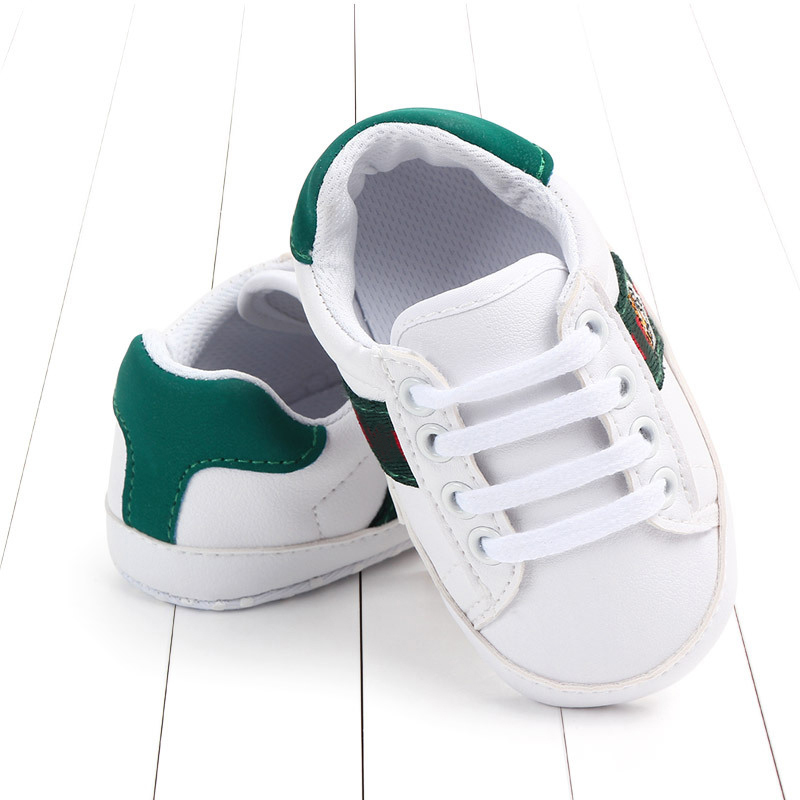 

Newborn Baby Boy Girl Shoes Casual Soft Bottom Non-slip Breathable Blue White Bee Style Infant Toddler Shoes, Blue 0