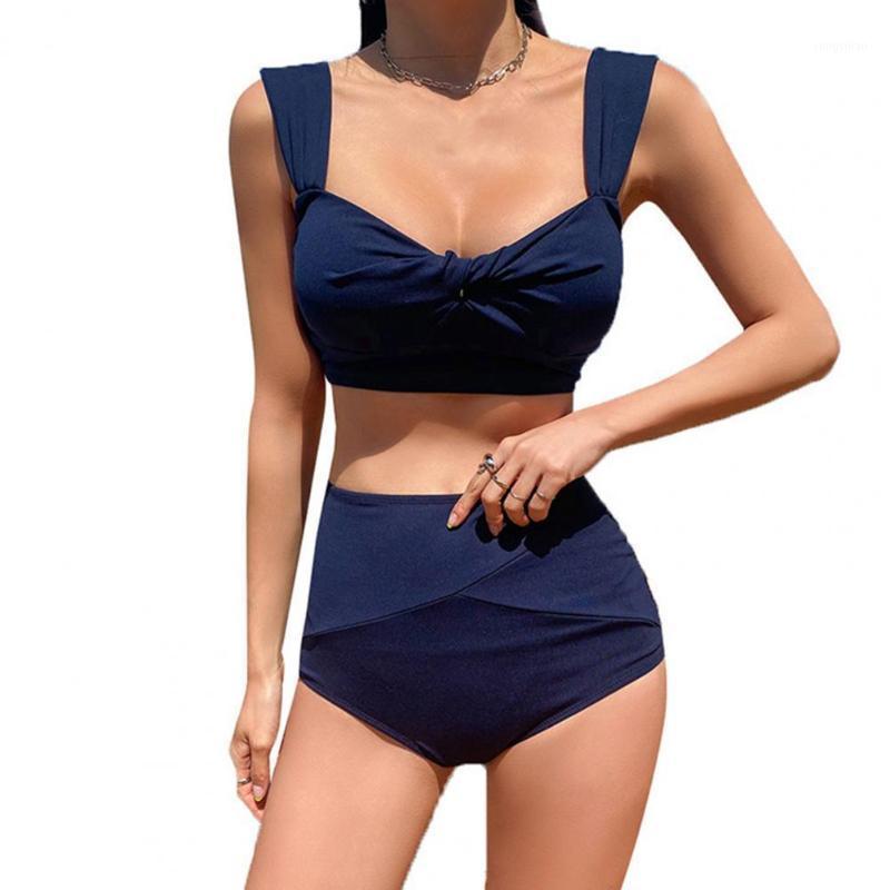 

Summer Bikinis Women Push Up Backless High Waist Padded Bikini Set Swimsuit Beachwear Elegant Swimming 2021 Ropa Mujer Women's Swimwear, Blue
